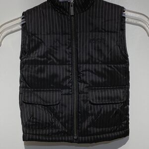Kids Kenneth Cole Black striped zip up Puffer Vest size 24 Months